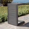 MAYEERTY End Table Fashionable Modern Aluminium Side Table with Storage Gray
