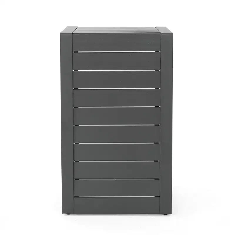 Table d'appoint Table d'appoint moderne et tendance en aluminium avec rangement, gris