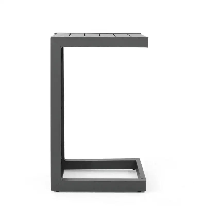 Table d'appoint Table d'appoint moderne et tendance en aluminium avec rangement, gris