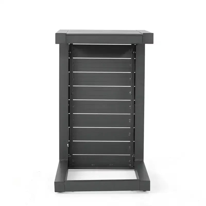Table d'appoint Table d'appoint moderne et tendance en aluminium avec rangement, gris