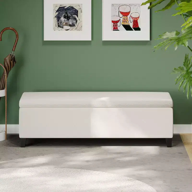 Pouf de rangement en bouclé moderne pour intérieur