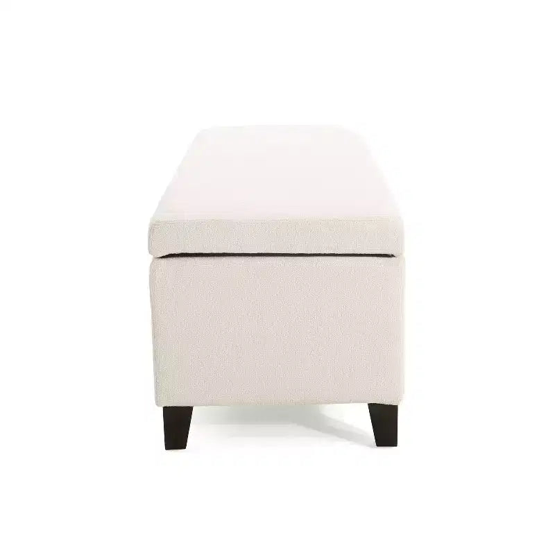 Pouf de rangement en bouclé moderne pour intérieur
