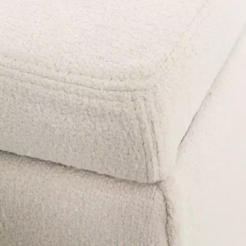 Pouf de rangement en bouclé moderne pour intérieur