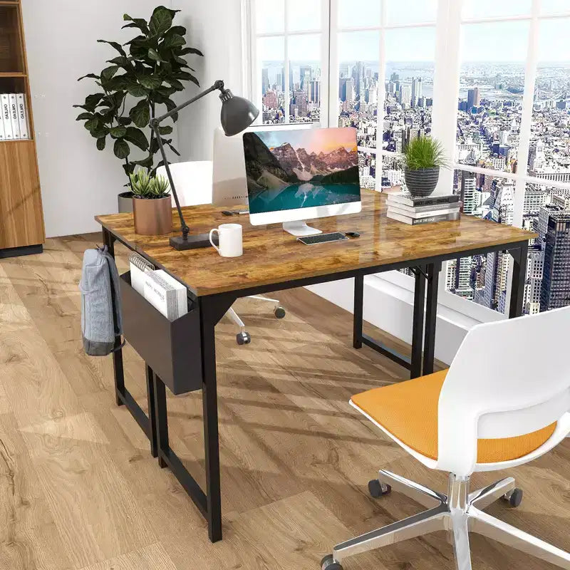 Bureau de jeu de 55 pouces avec rangement, table d'ordinateur de style moderne simple pour la maison, le bureau, les jeunes, les étudiants et les adultes