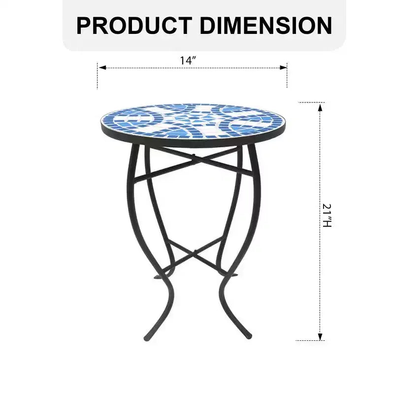 Table d'appoint Marguerite bleue