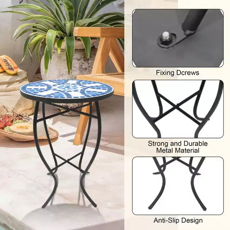 Table d'appoint Marguerite bleue
