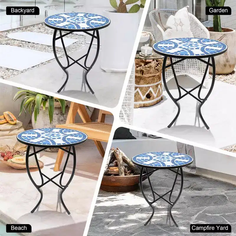 Table d'appoint Marguerite bleue