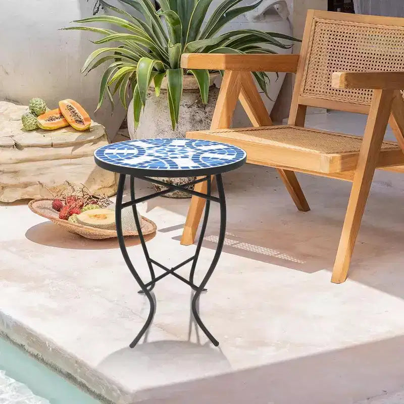 Table d'appoint Marguerite bleue