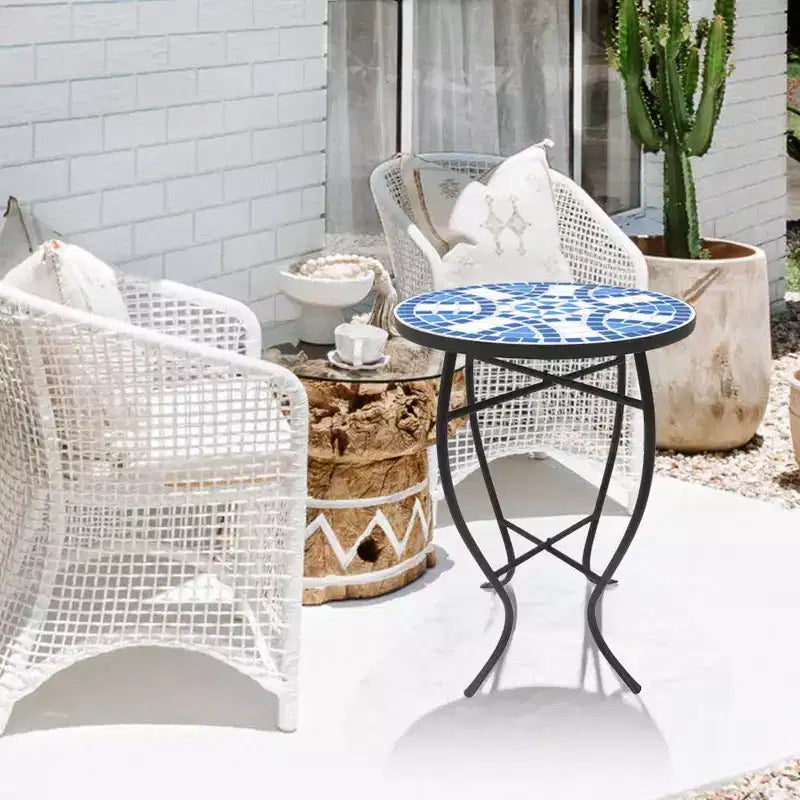 Table d'appoint Marguerite bleue