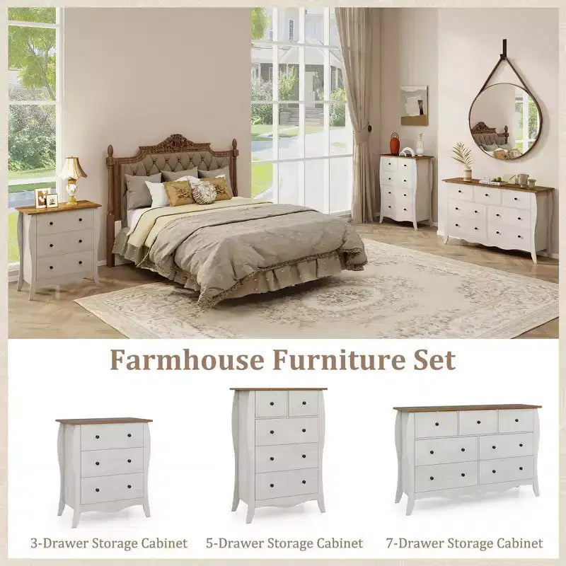 1/2 commodes de ferme de 120 cm avec 7 tiroirs en tissu pliable, kit anti-basculement gris