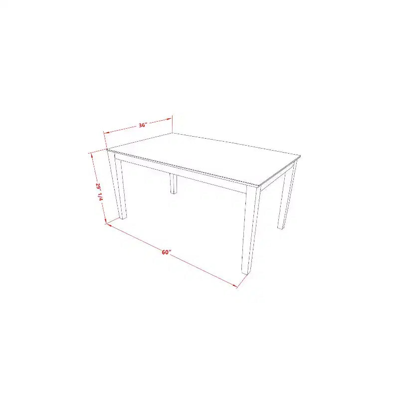 Table de salle à manger rectangulaire 36 x 60 style Capri