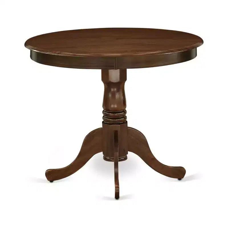 Table à manger ronde de 36 pouces en bois d'hévéa