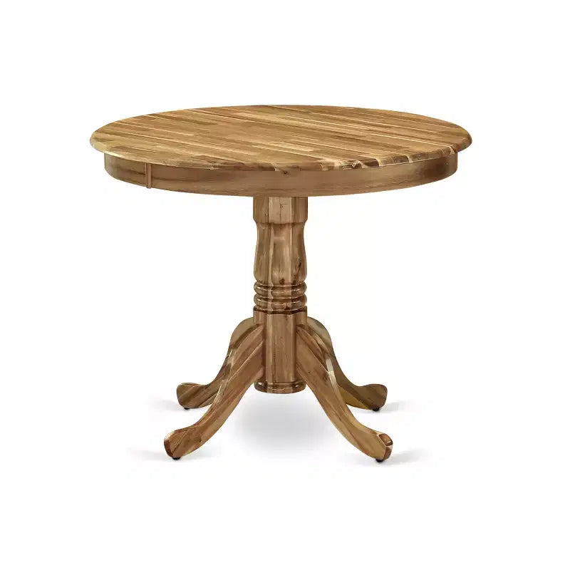 Table à manger ronde de 36 pouces en bois d'hévéa