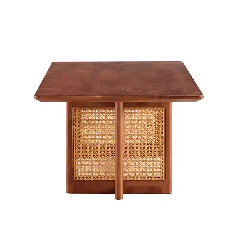 Table basse en rotin 47W, table basse de salon rectangulaire, table basse de canapé, naturel/marron
