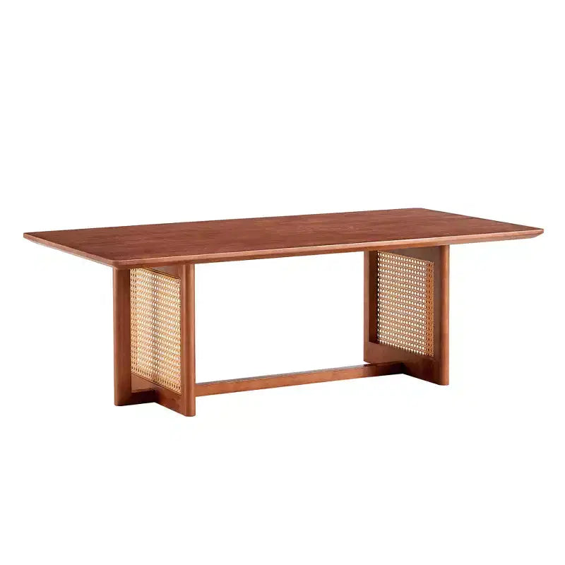 Table basse en rotin 47W, table basse de salon rectangulaire, table basse de canapé, naturel/marron