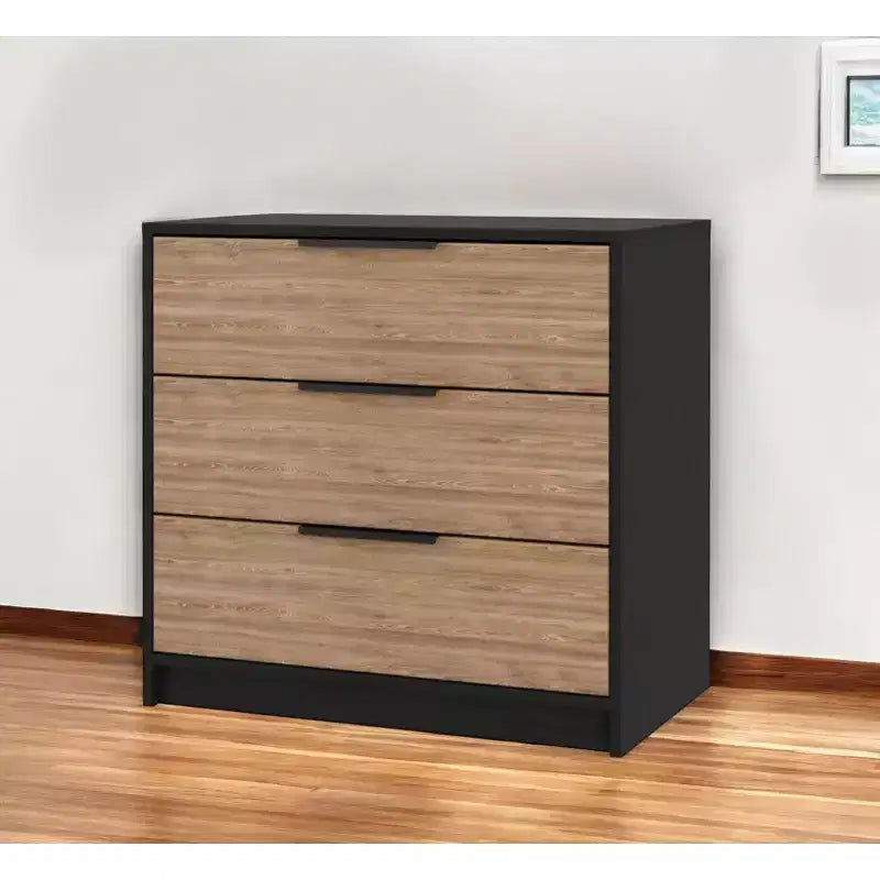 Commode à trois tiroirs 28 naturelle et noire