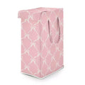 Sweet Jojo Designs Girl Foldable Laundry Hamper with Handles Ballerina and Ballet Bows Pink and White