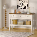 47 Console Table with Drawers, Farmhouse Rustic Entryway Table with Bottom Shelf and Solid Wood Legs for Entryway, Living Room, Entrance, Foyer
