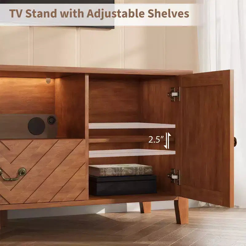 Meuble TV avec lumières LED, meuble TV avec 2 rangements
