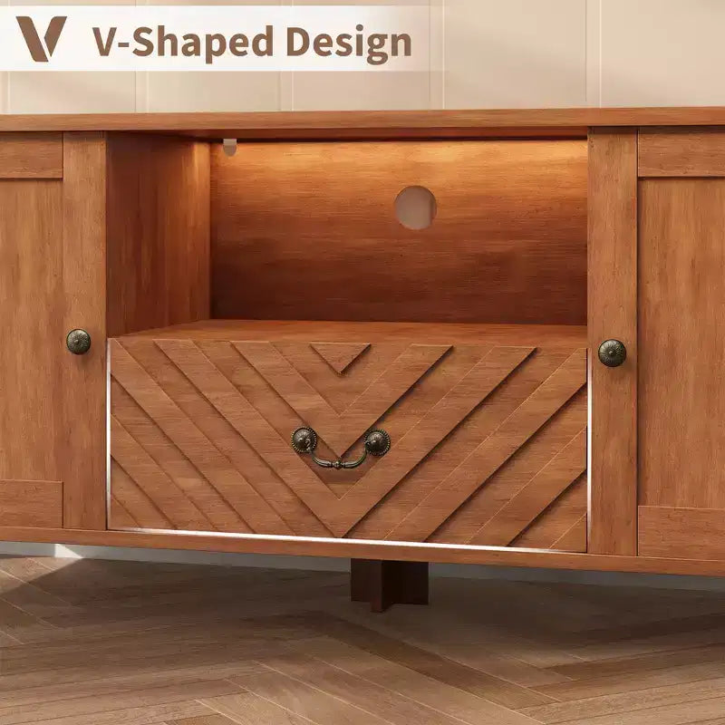 Meuble TV avec lumières LED, meuble TV avec 2 rangements
