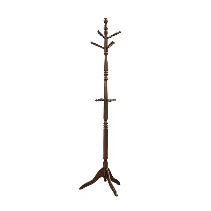 Porte-manteau en bois massif 72 po 10 crochets Organisateur d'entrée 3 niveaux