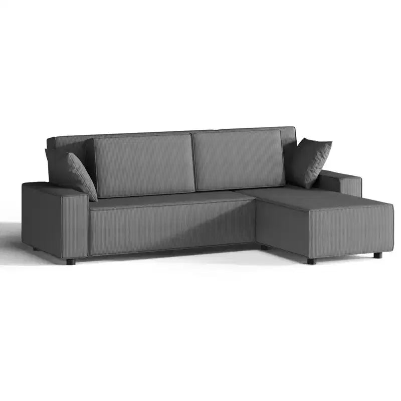 96 Modular Cloud Couch Sectional,Modern L-Shaped Corduroy Strip Sofa with Movable Ottoman,Sectional Couches for Living Room, Bedroom