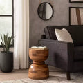 Table d'appoint unique, bout de canapé ou petite table de chevet pour la décoration intérieure - Table moderne en bois de manguier poli, idéale pour les petits espaces - 18 Or