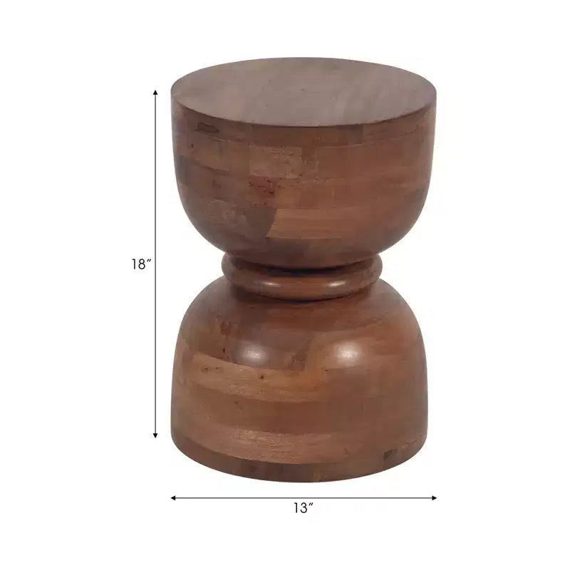 Table d'appoint unique, bout de canapé ou petite table de chevet pour la décoration intérieure - Table moderne en bois de manguier poli, idéale pour les petits espaces - 18 Or