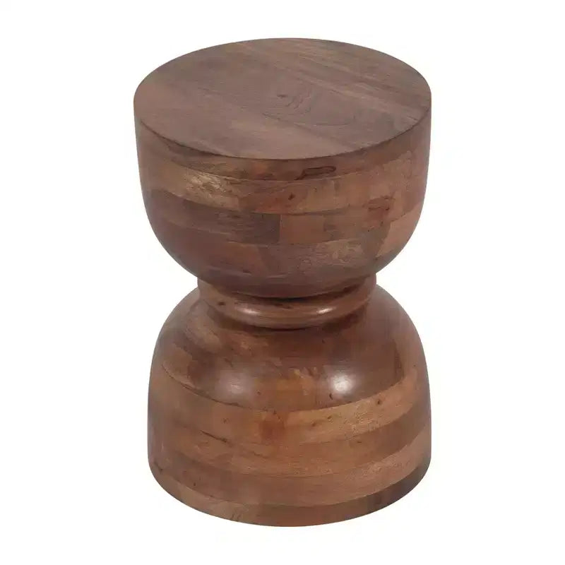 Table d'appoint unique, bout de canapé ou petite table de chevet pour la décoration intérieure - Table moderne en bois de manguier poli, idéale pour les petits espaces - 18 Or
