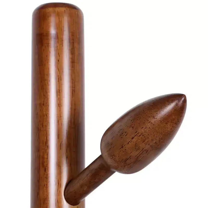 Porte-manteau sur pied en bois avec 8 crochets en forme de bourgeon, base ronde stable, arbre à manteaux en bois robuste pour couloir, marron