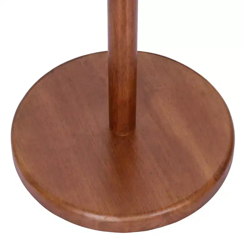 Porte-manteau sur pied en bois avec 8 crochets en forme de bourgeon, base ronde stable, arbre à manteaux en bois robuste pour couloir, marron