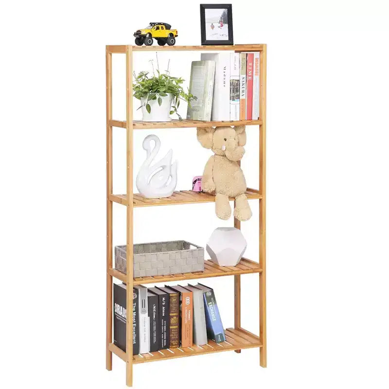 Étagère de rangement en bambou, meuble de rangement à 5 niveaux, multifonctionnel, pour entrée, salle de bain, 26 x 60 x 130 cm