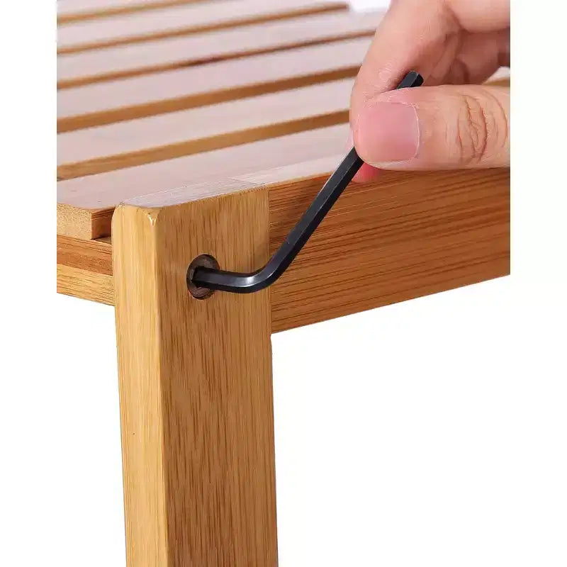 Étagère de rangement en bambou, meuble de rangement à 5 niveaux, multifonctionnel, pour entrée, salle de bain, 26 x 60 x 130 cm