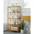 SONGMICS Bamboo Storage Shelf, 5-Tier Shelving Unit, Multifunctional, in the Entryway, Bathroom,10.2 x 23.6 x 51.2 Inches