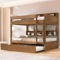 Whisen Full over Full Bunk Bed & Bed Frame with Trundle & Built-in Storage