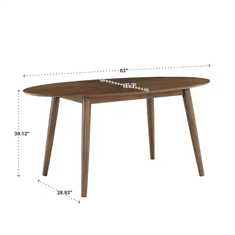 Table à manger ovale en noyer du milieu du siècle - Noyer