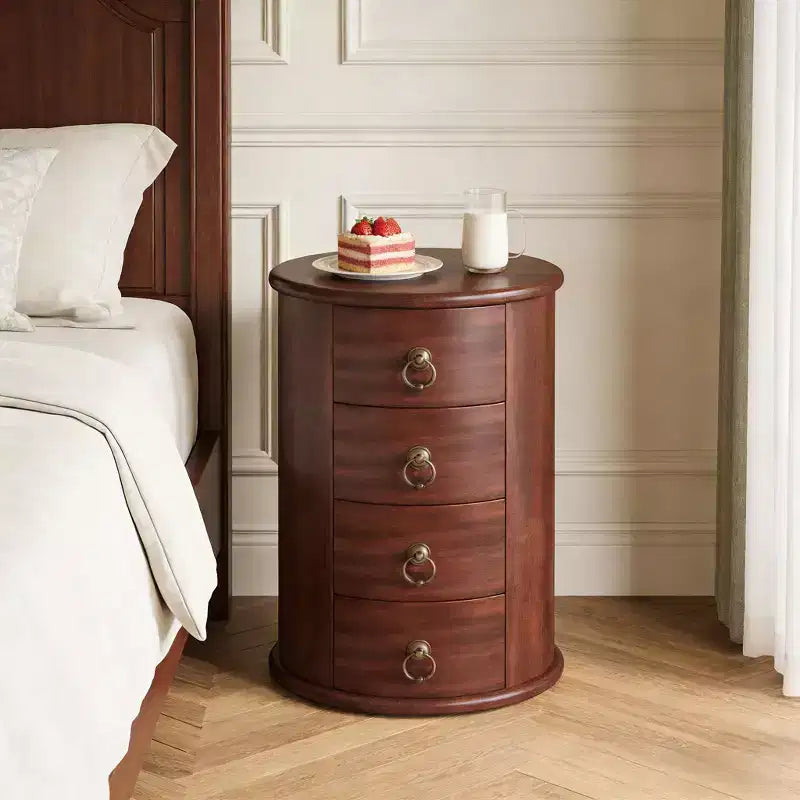 GDFStudio Lytton Mid-Century Modern Solid Wood Nightstand with 4 Drawers