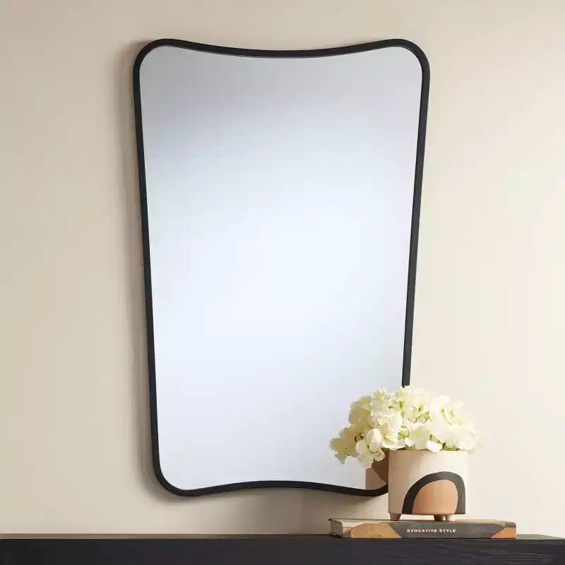 Miroirs muraux noirs en métal 22 x 34, lot de 2