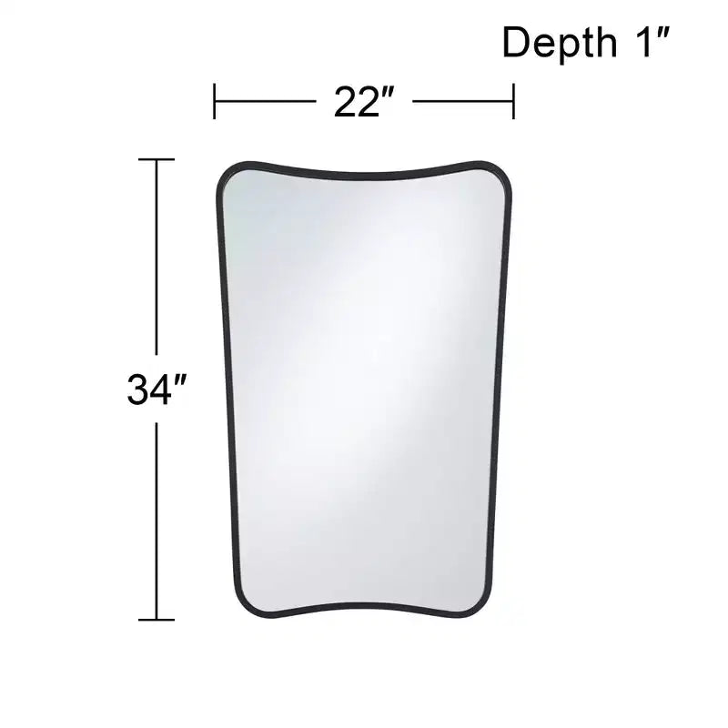 Miroirs muraux noirs en métal 22 x 34, lot de 2