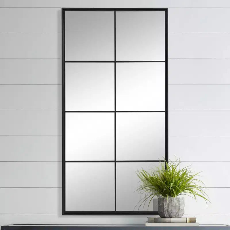 Miroir mural en fer forgé noir 30 x 60