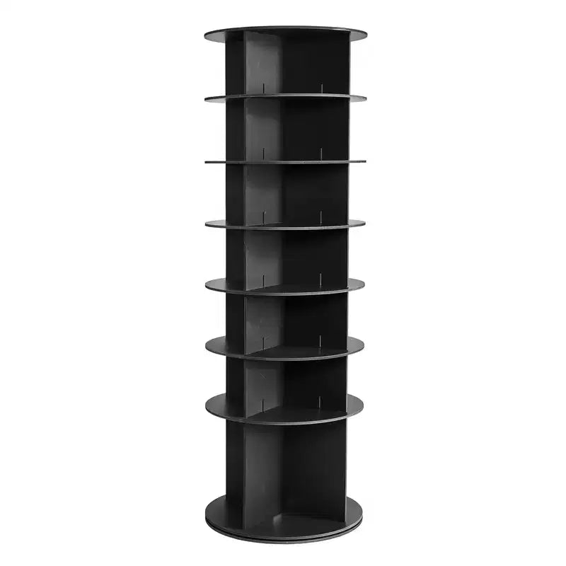 VEVOR 7Tiers Rotating Shoe Rack Tower,360Spinning Shoe Rack,Revolving Storage Round Carousel Display,Freestanding Lazy Susan Organizer Display,Black