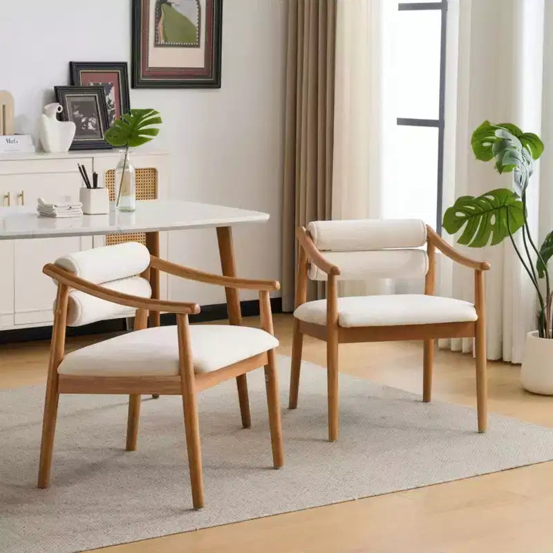 Christopher Knight Home Weerachai Modern Rubber Wood Upholstered Patio Dining Chairs With Cushions