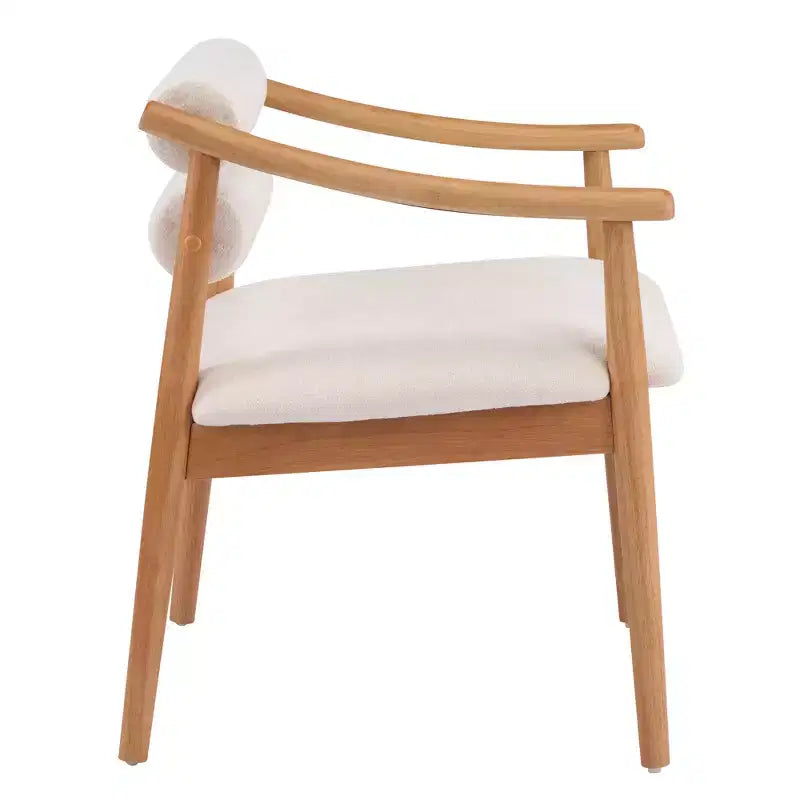 Chaises de salle à manger d'extérieur modernes en bois d'hévéa rembourrées avec coussins