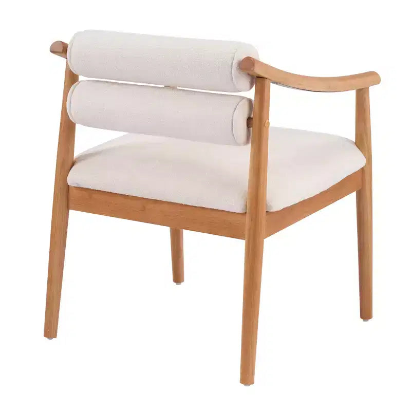 Chaises de salle à manger d'extérieur modernes en bois d'hévéa rembourrées avec coussins