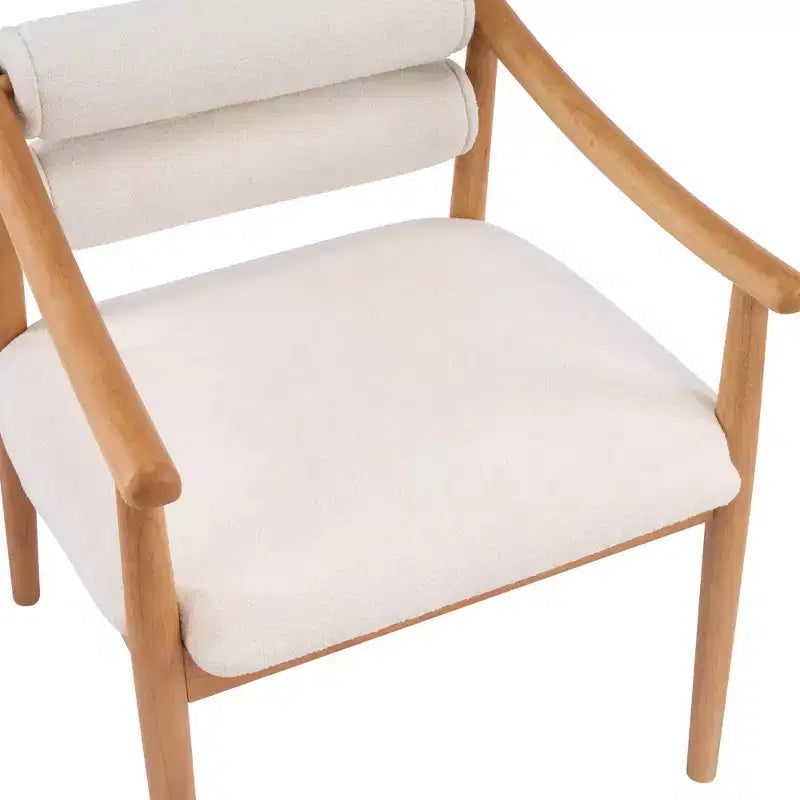 Chaises de salle à manger d'extérieur modernes en bois d'hévéa rembourrées avec coussins