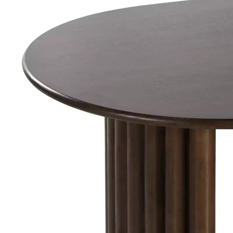 Table de salle à manger ovale à double piédestal en bois massif de noyer de 67 po