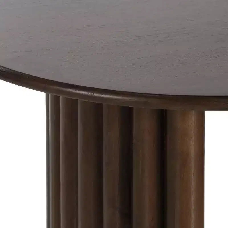 Table de salle à manger ovale à double piédestal en bois massif de noyer de 67 po